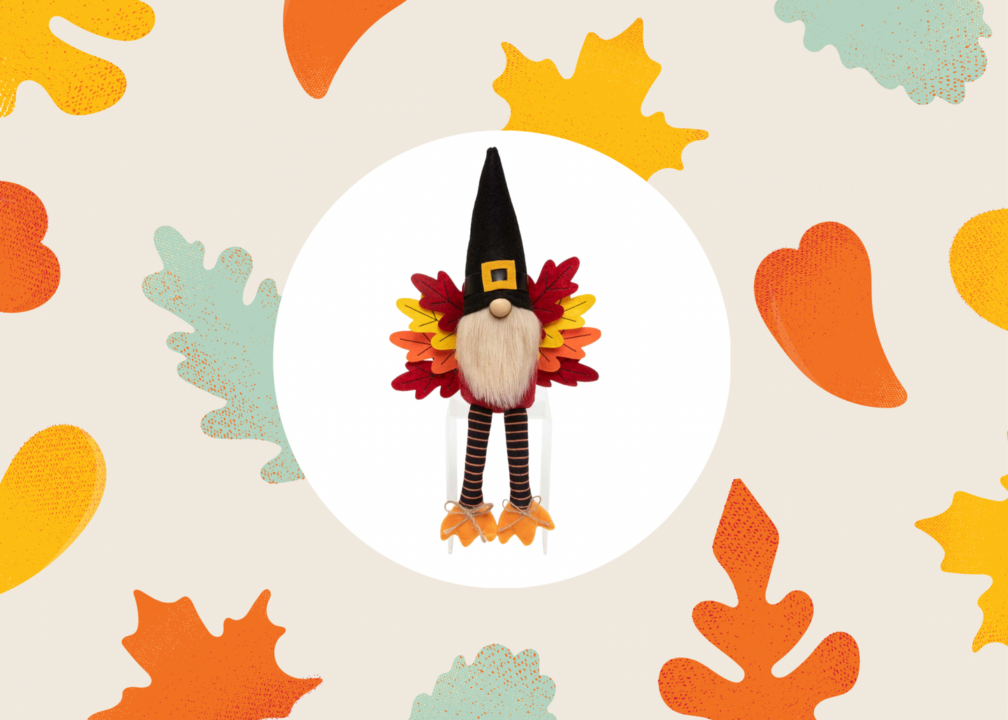 Thanksgiving Pilgrim Turkey with Buckle Hat and Wood Nose
