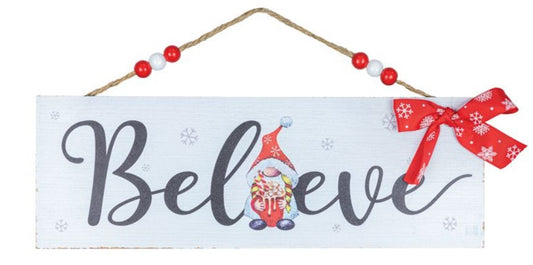 BELIEVE GNOME HANGING SIGN