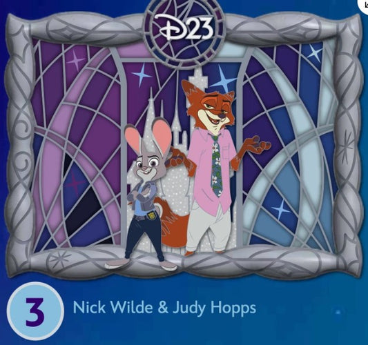 Zootopia - Nick Wilde and Judy Hopps D23 2026 Premier Collection Pins LE1000 Disney Fan Event RSP Exclusive