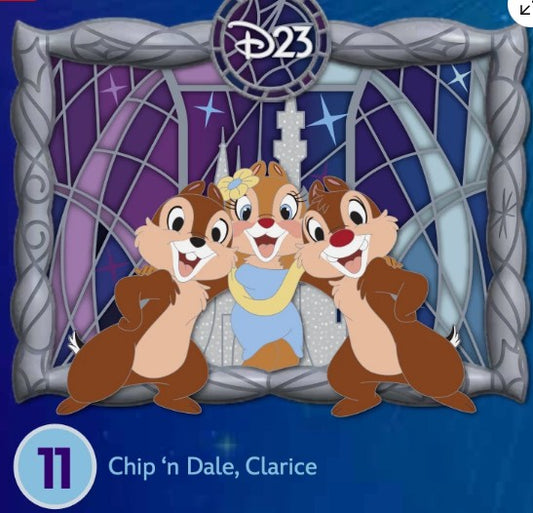 Chip, Dale, and Clarice D23 2026 Premier Collection Pins LE1000 Disney Fan Event RSP Exclusive
