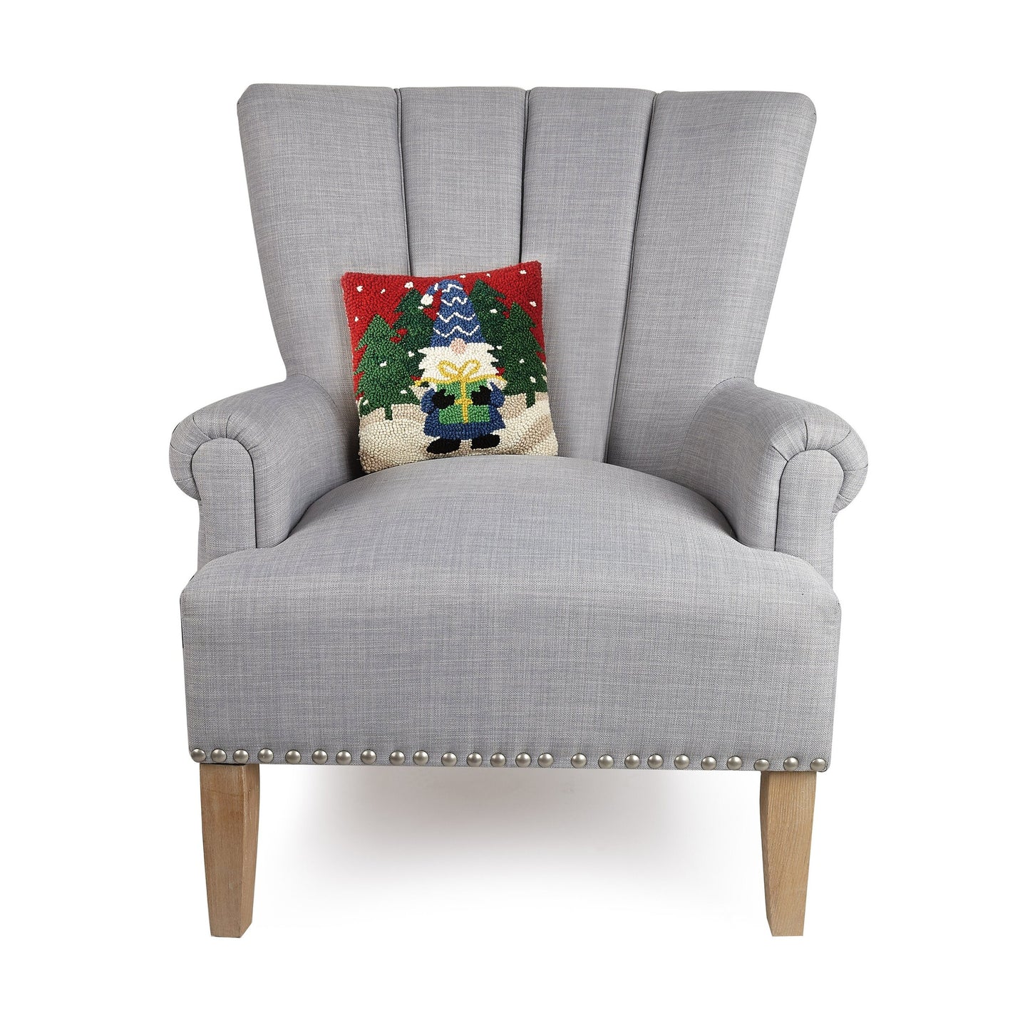 Gnome with Gift High Quality Accent Wool Pillow