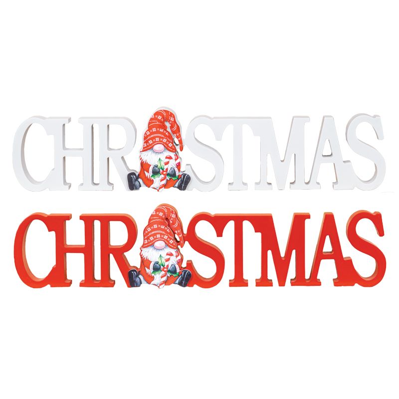 CHRISTMAS GNOME BLOCK Sign