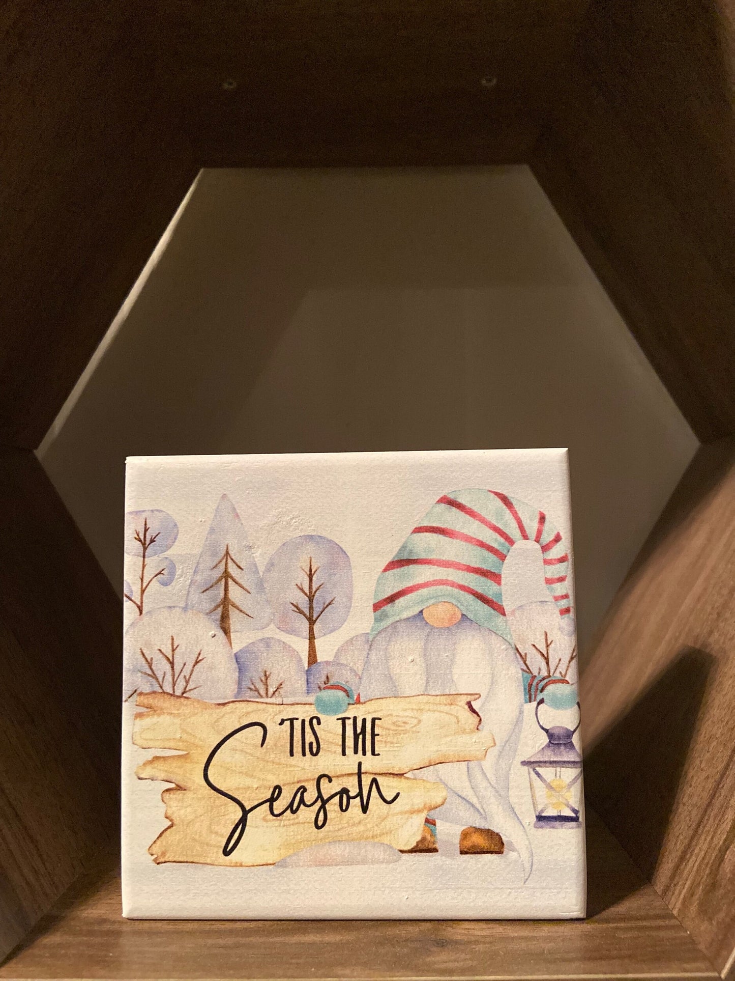 Tis The Season Gnome Block Sign