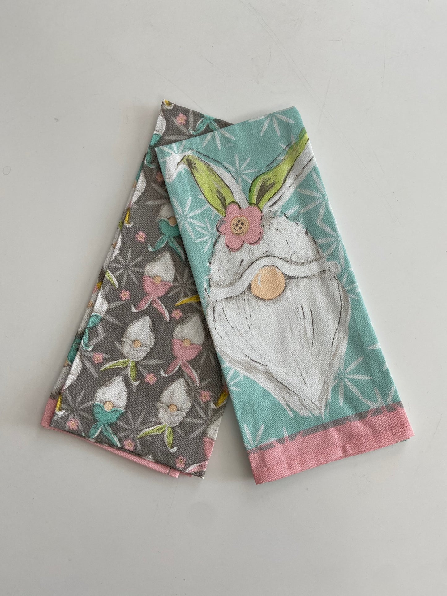 Bunny Gnomes Tea Towel set of 2