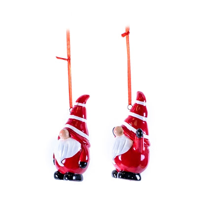 Happy Holidays Porcelain Gnome Ornaments