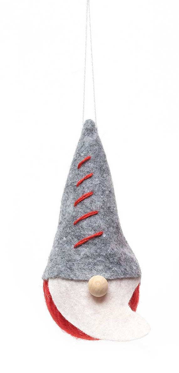 Gnome Ornament With Snowflake Stitching