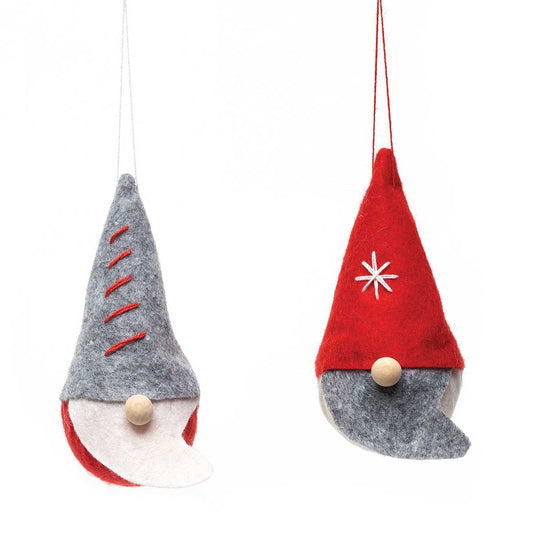 Gnome Ornament With Snowflake Stitching