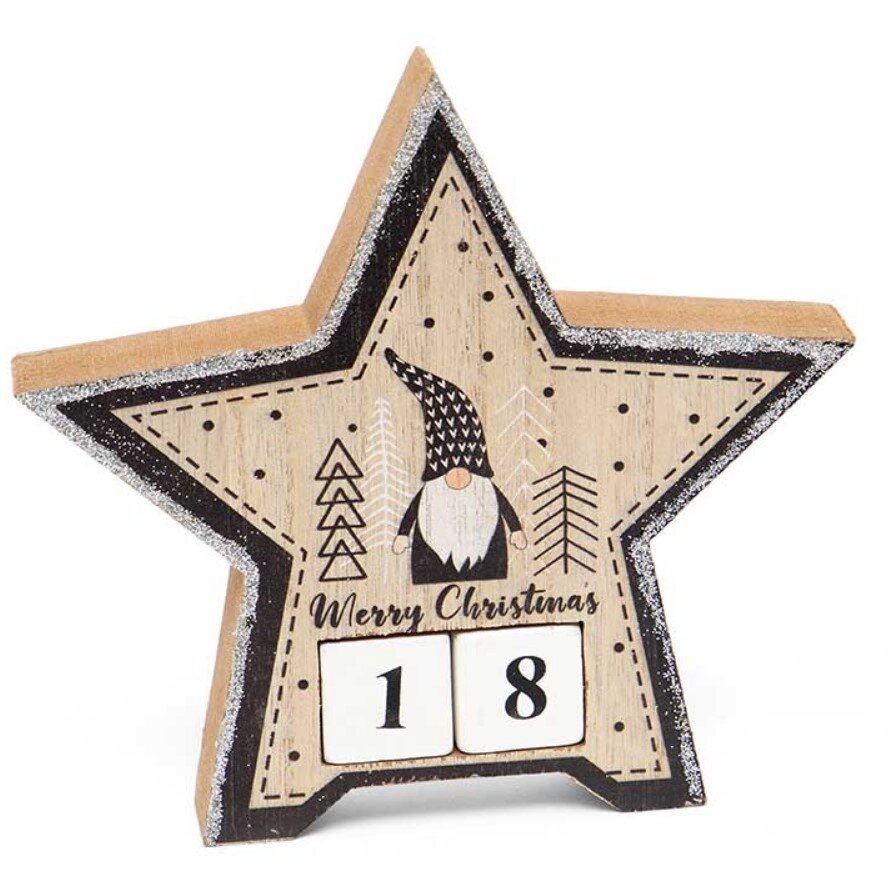 Falala Shelf Sitter Countdown to Christmas Gnome Signs Detailed and Sparkly