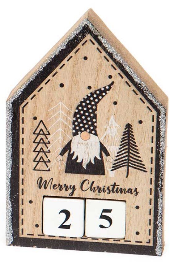 Falala Shelf Sitter Countdown to Christmas Gnome Signs Detailed and Sparkly