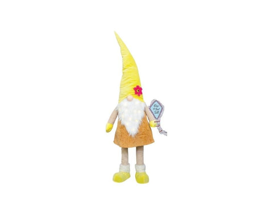 Sunshine Forest Gnome Stander Bobble with LED lights in Beard Over 4ft Tall