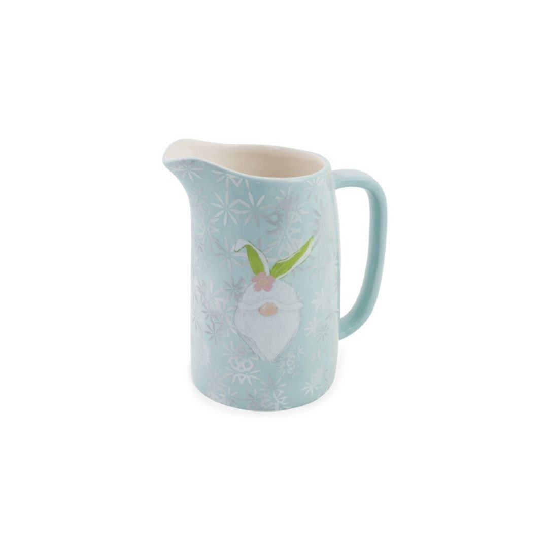 Spring Bunny Gnome Pitcher  Ceramic Easter