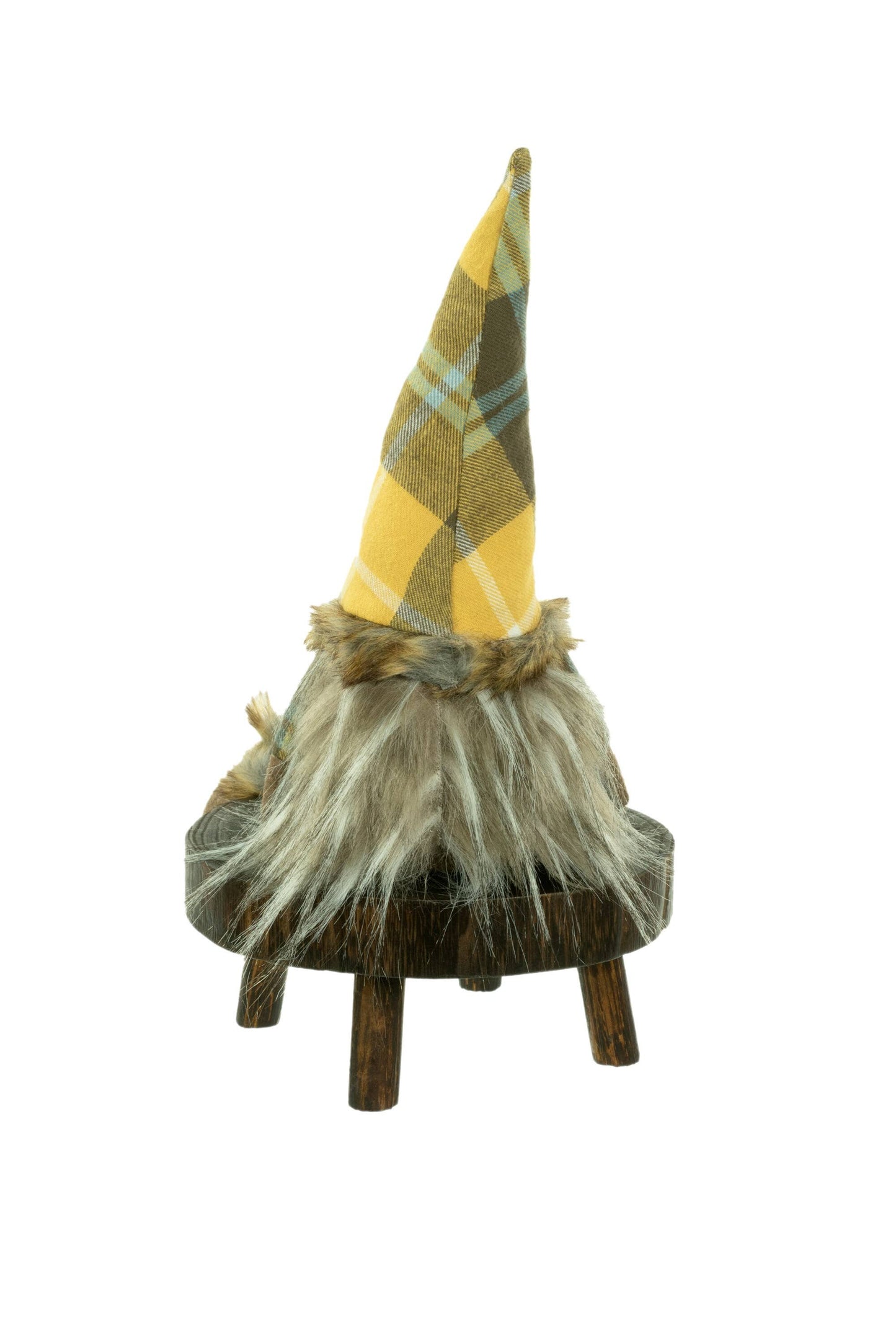 Yellow Plaid Year Round  Sitting Girl Gnome