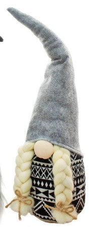 Large Black & White Boho Gnomes Choose One or Both - 4.85 x 19 in each