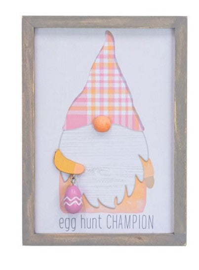EGG HUNT CHAMP GNOME SIGN 2 ASST.